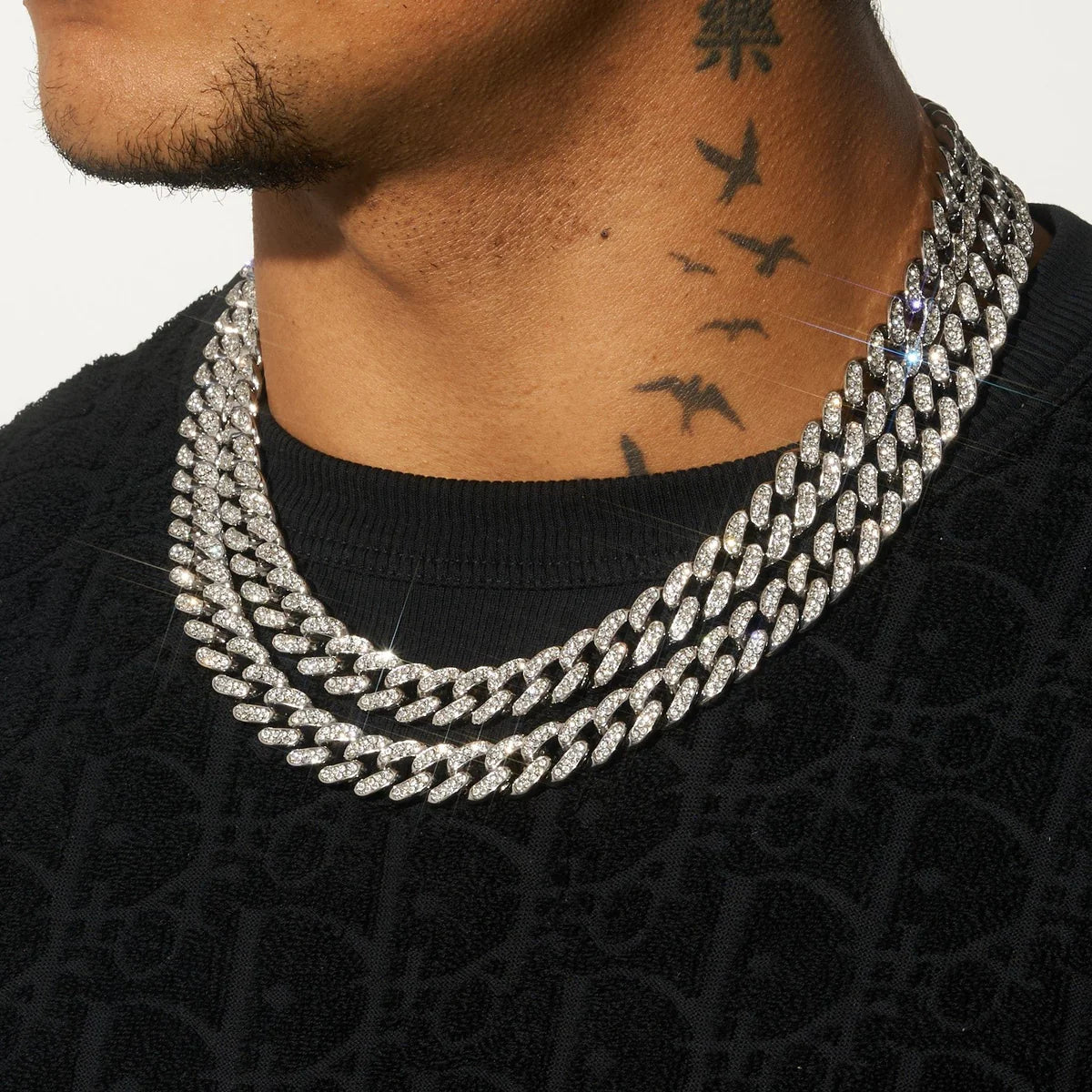 13MM CUBAN CHAIN - WHITE GOLD