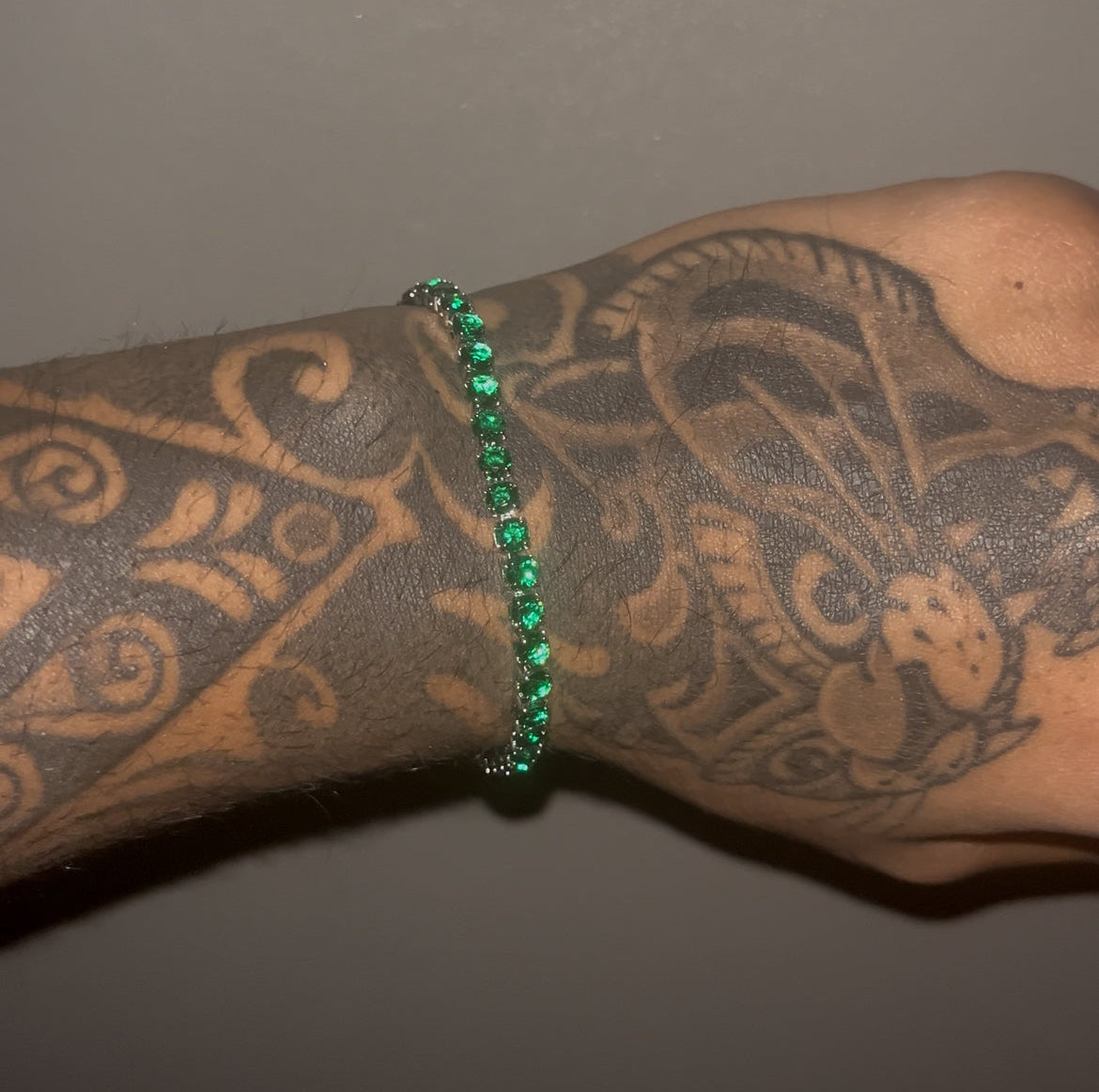 5MM TENNIS BRACELET - GREEN