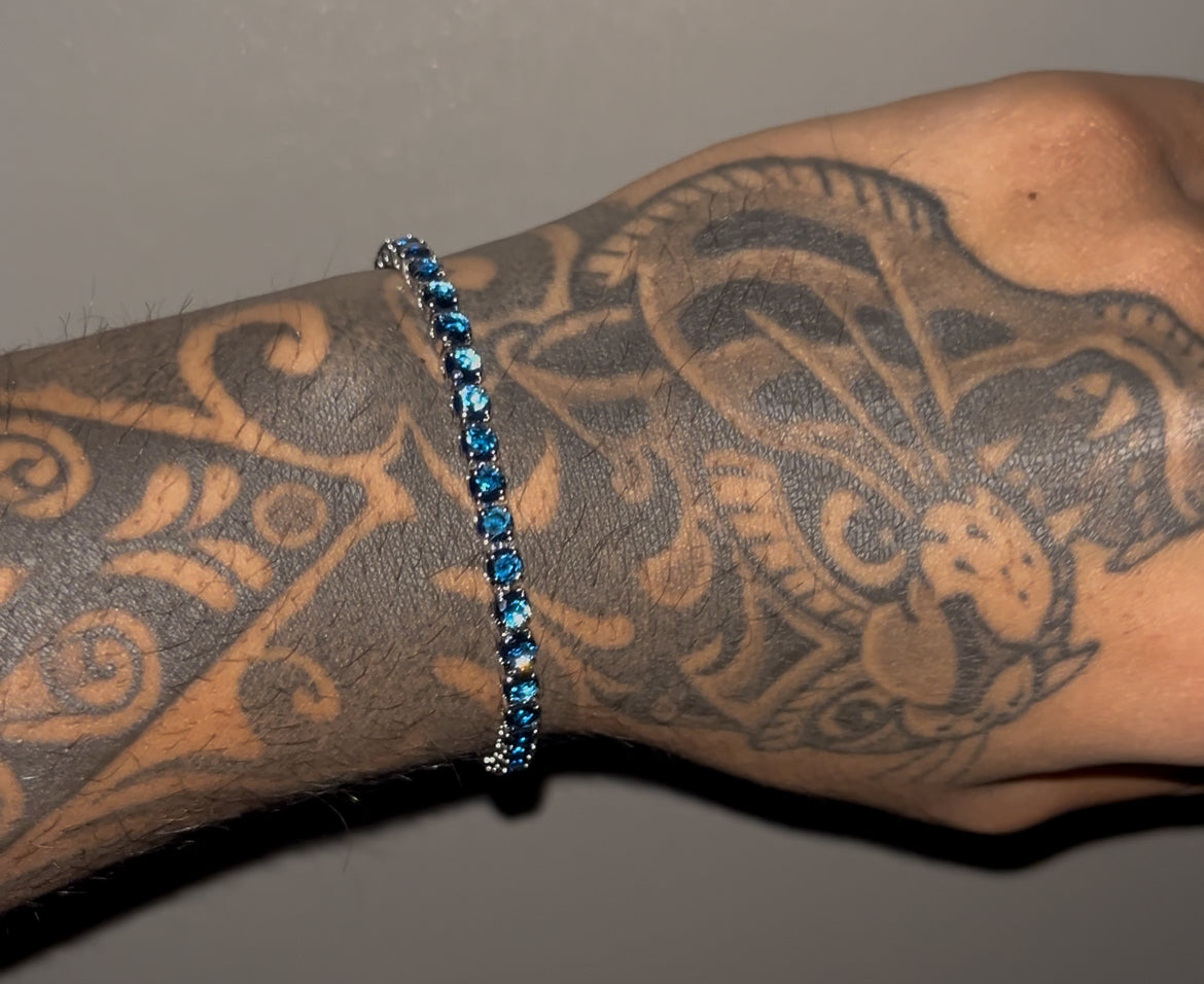 5MM TENNIS BRACELET - NAVY BLUE