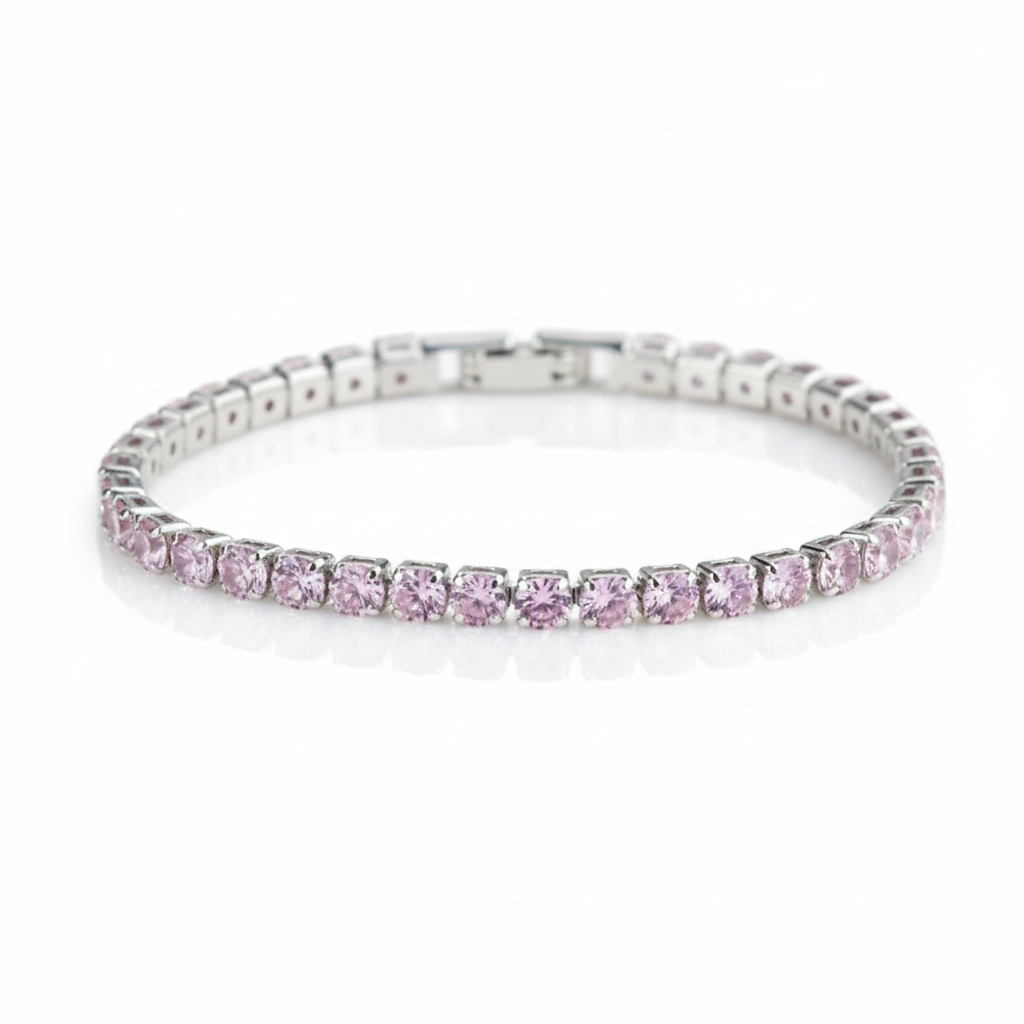 5MM TENNIS BRACELET - PINK