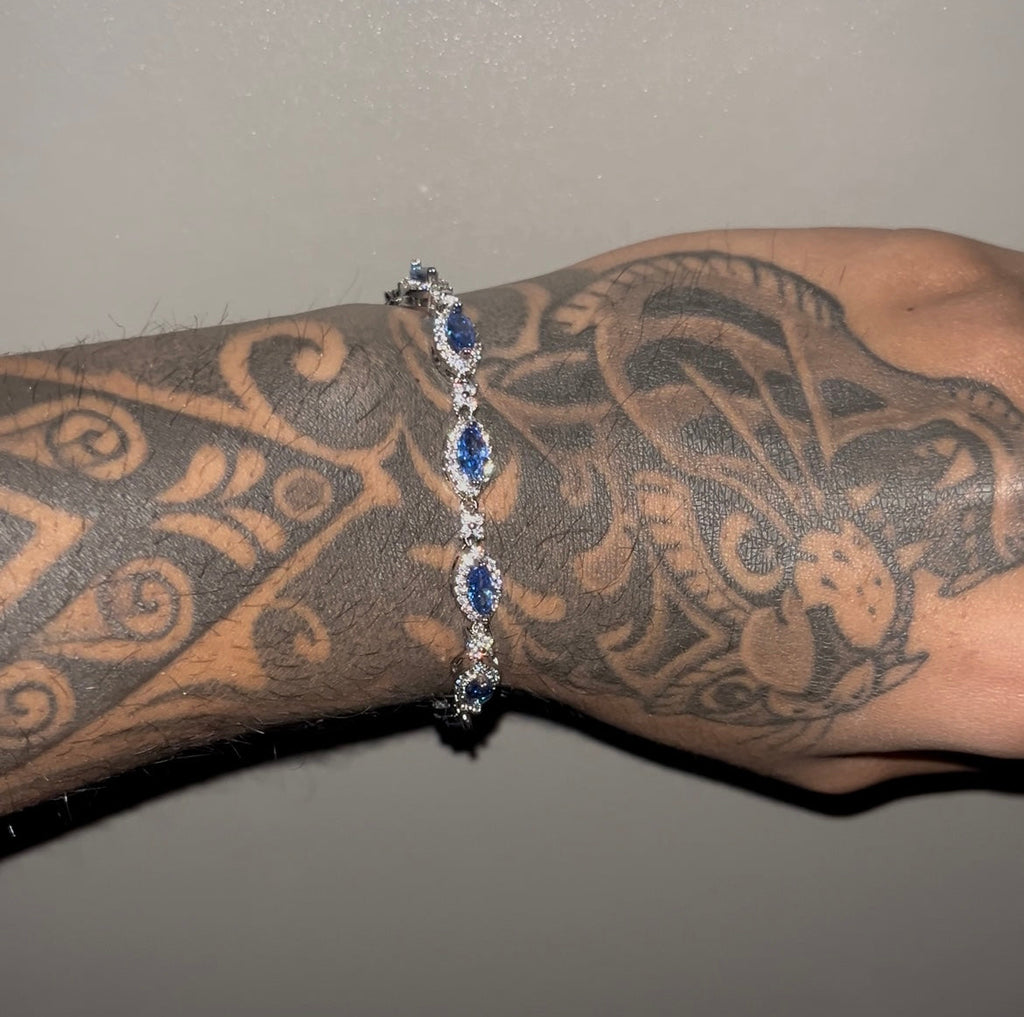 TEARDROP TENNIS BRACELET - NAVY BLUE