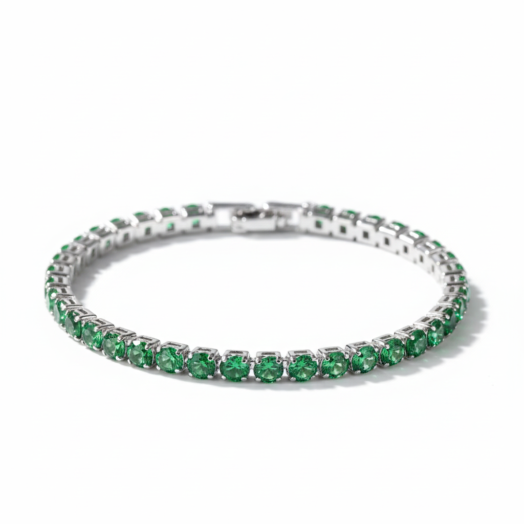 5MM TENNIS BRACELET - GREEN