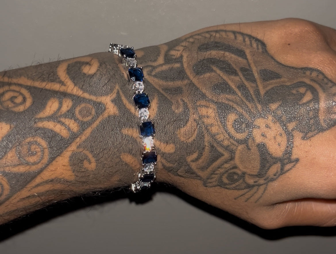CUBE TENNIS BRACELET - NAVY BLUE