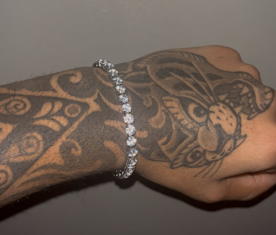 5MM TENNIS BRACELET - WHITE GOLD PLATED