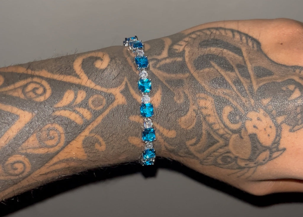 CUBE TENNIS BRACELET - BLUE
