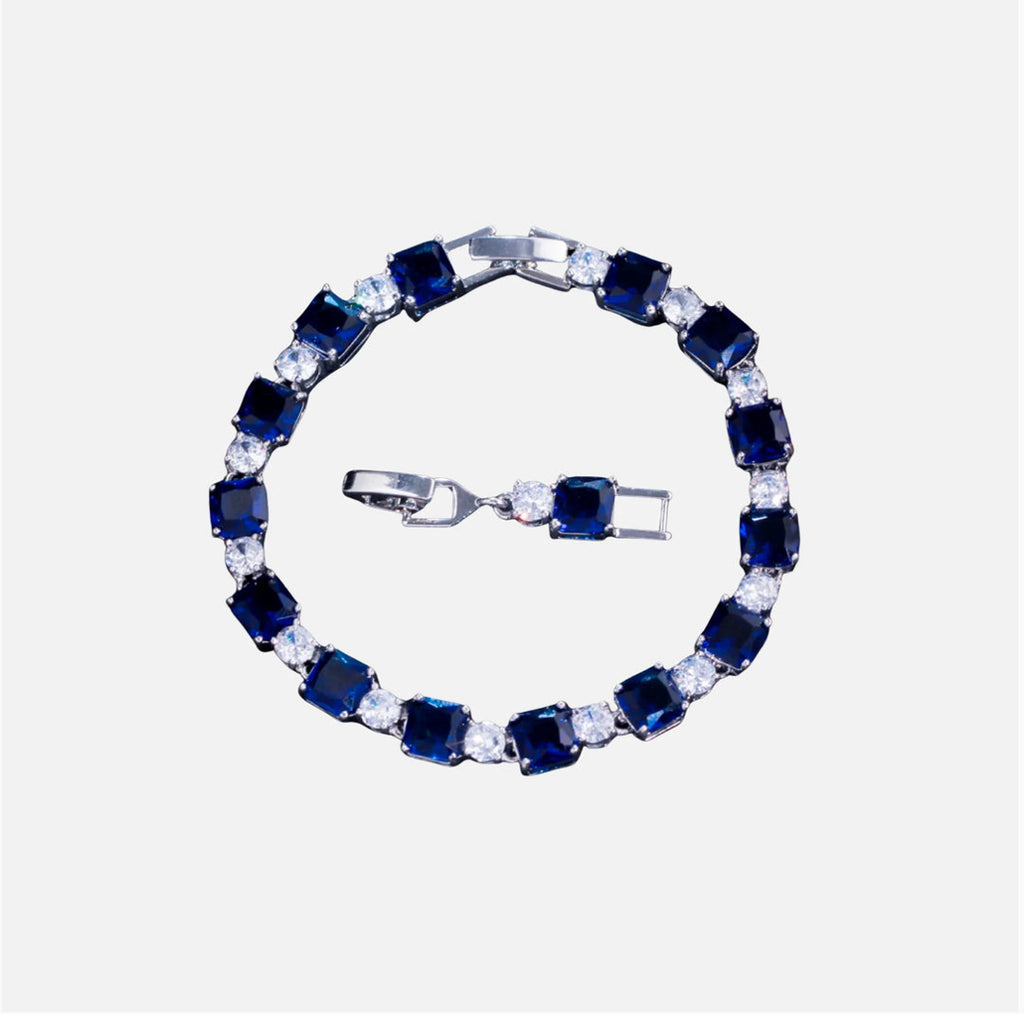 CUBE TENNIS BRACELET - NAVY BLUE