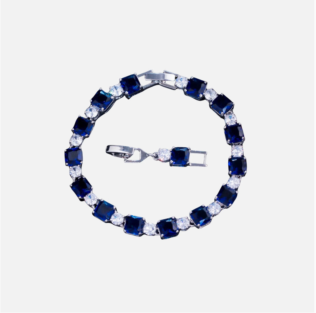 CUBE TENNIS BRACELET - NAVY BLUE