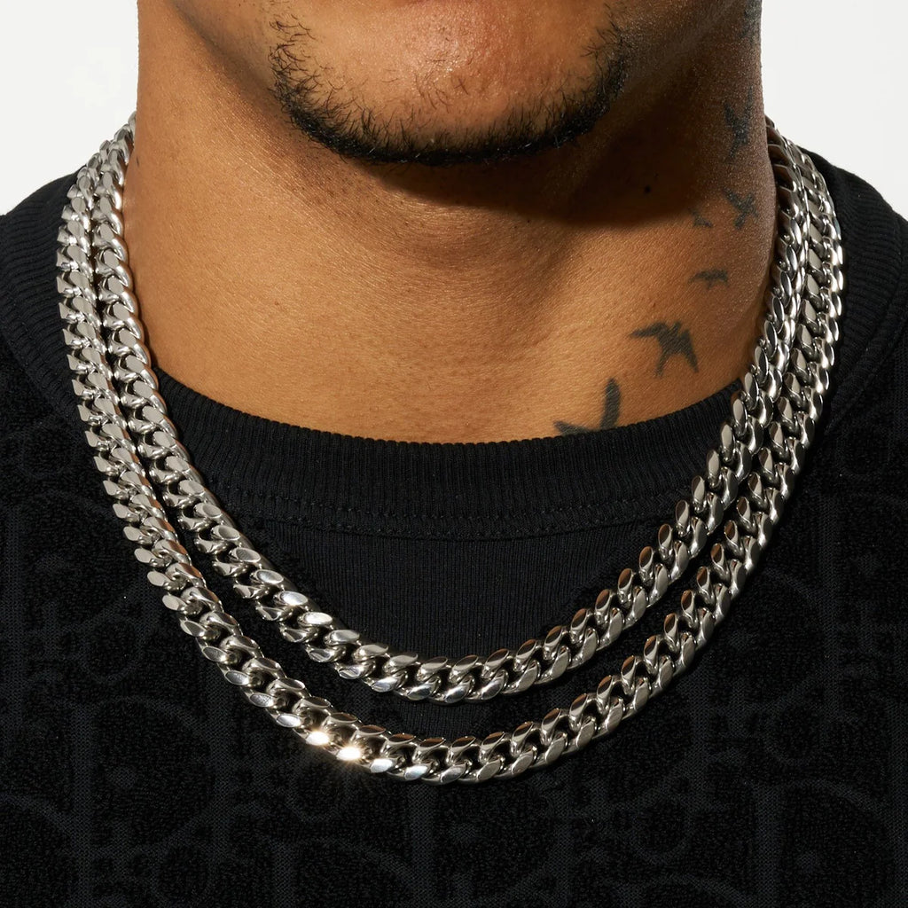 10MM CUBAN CHAIN - WHITE GOLD