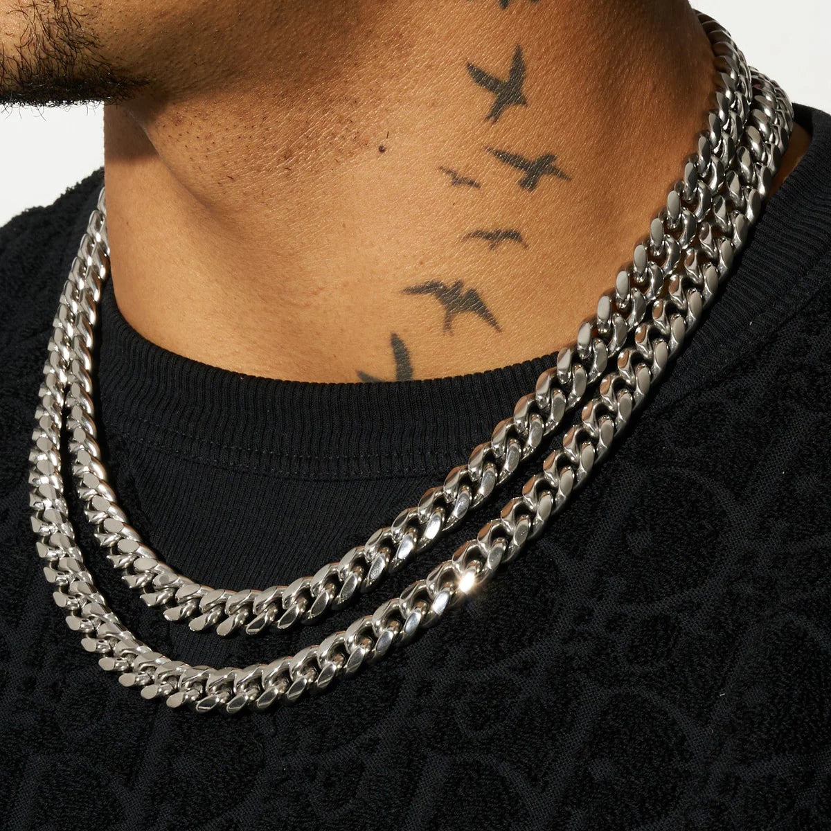 10MM CUBAN CHAIN - WHITE GOLD