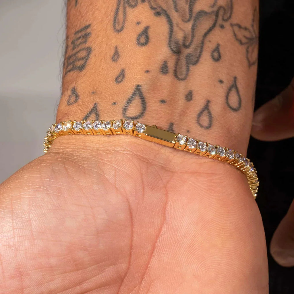3MM TENNIS BRACELET - GOLD PLATED