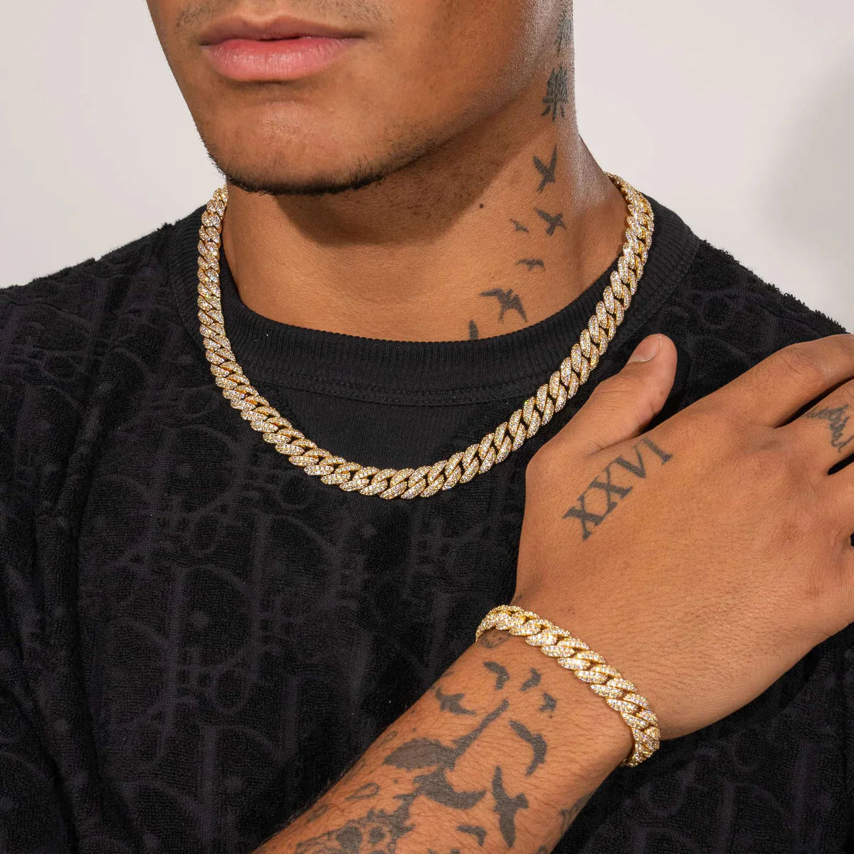 8MM ICED CUBAN LINK BRACELET - GOLD