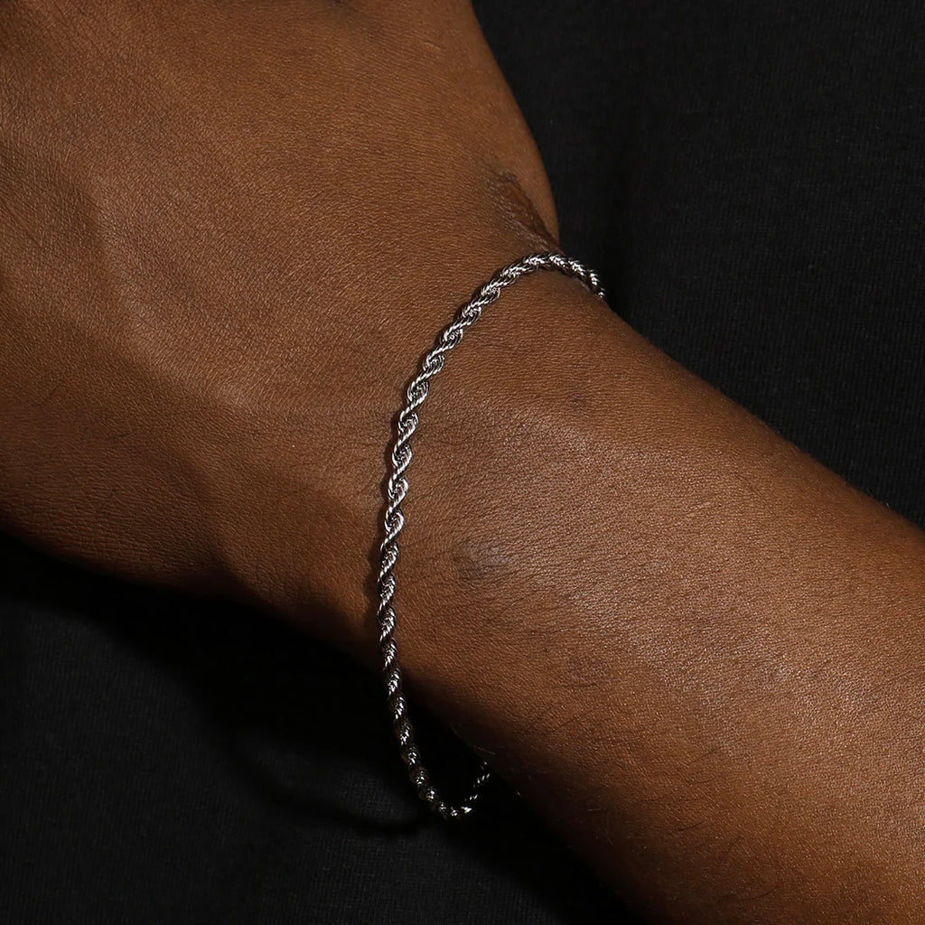 3MM ROPE BRACELET - SILVER PLATED