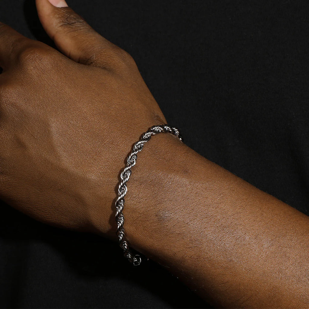 5MM ROPE BRACELET - SILVER PLATED