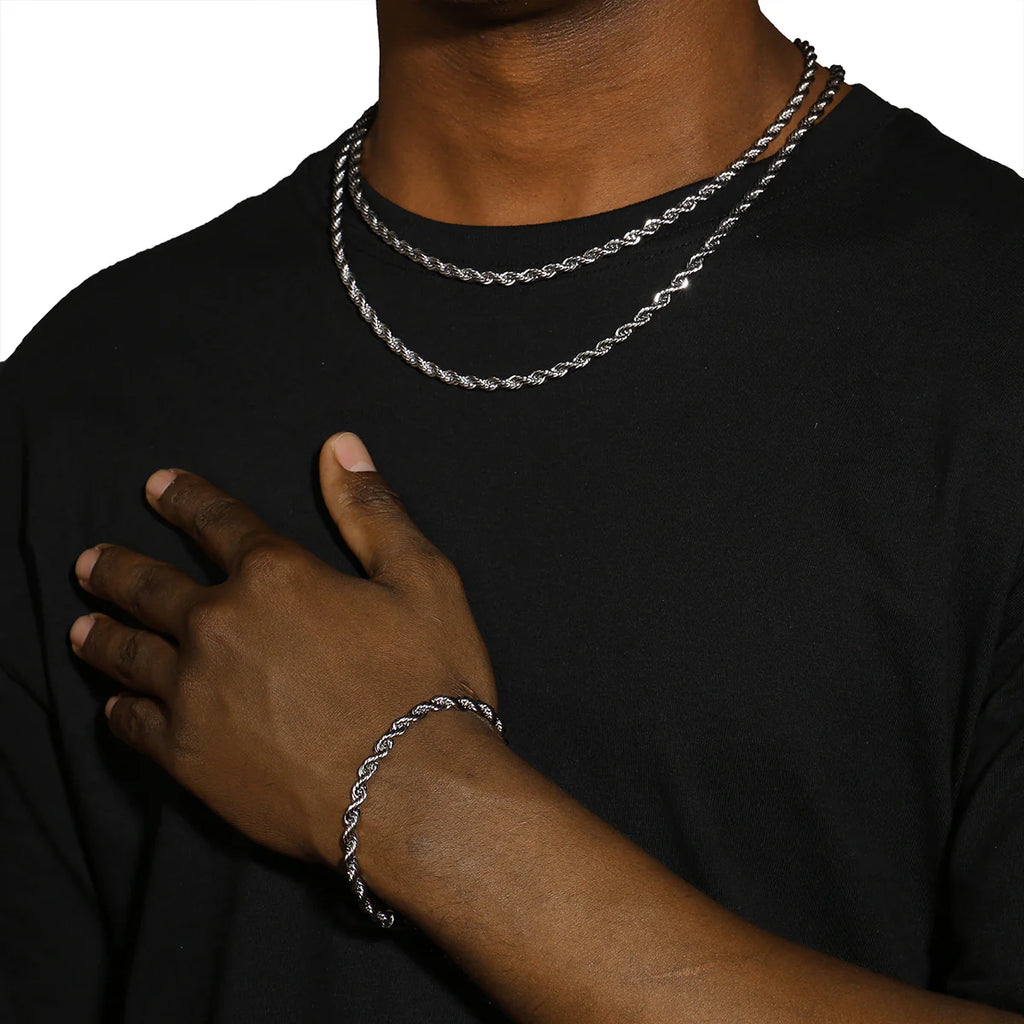 5MM ROPE BRACELET - SILVER PLATED