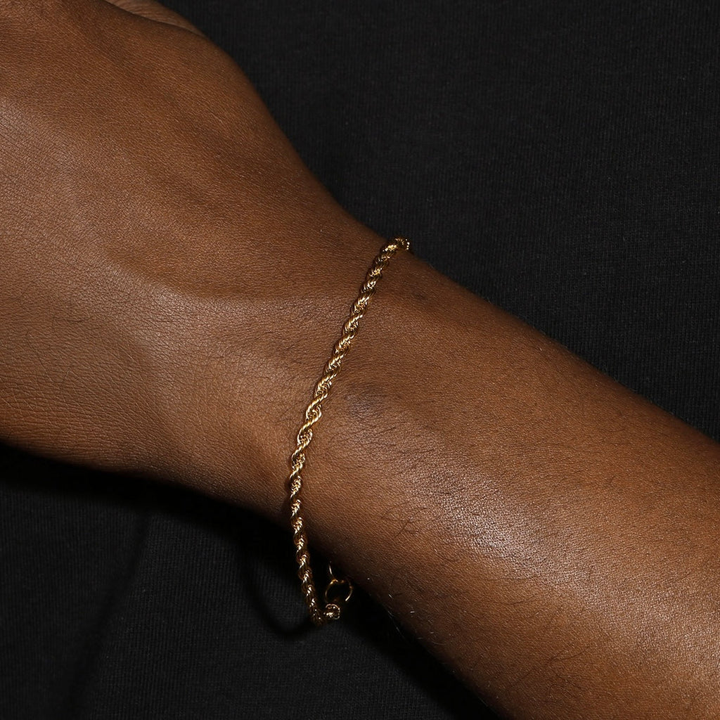 3MM ROPE BRACELET - GOLD PLATED