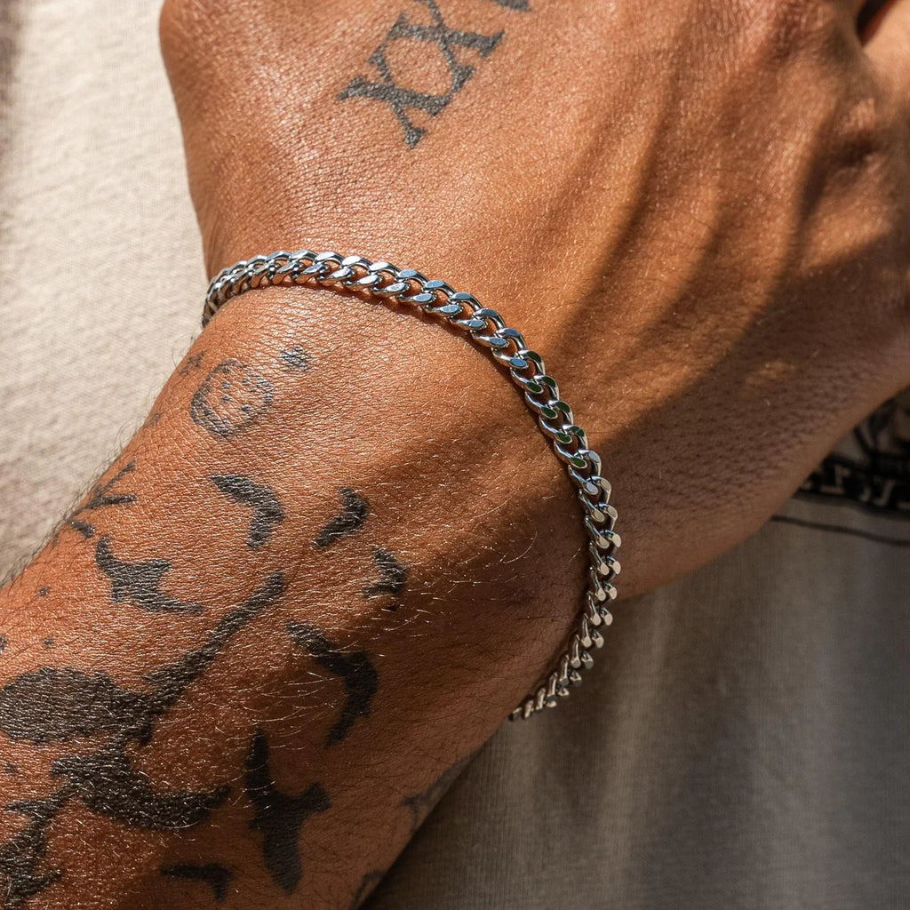 6MM CUBAN BRACELET - WHITE GOLD