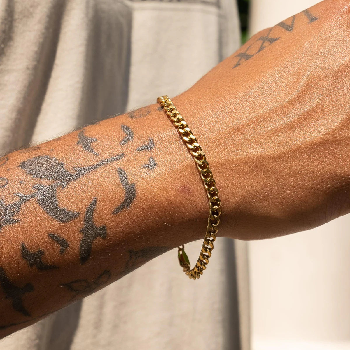 3MM CUBAN BRACELET - GOLD