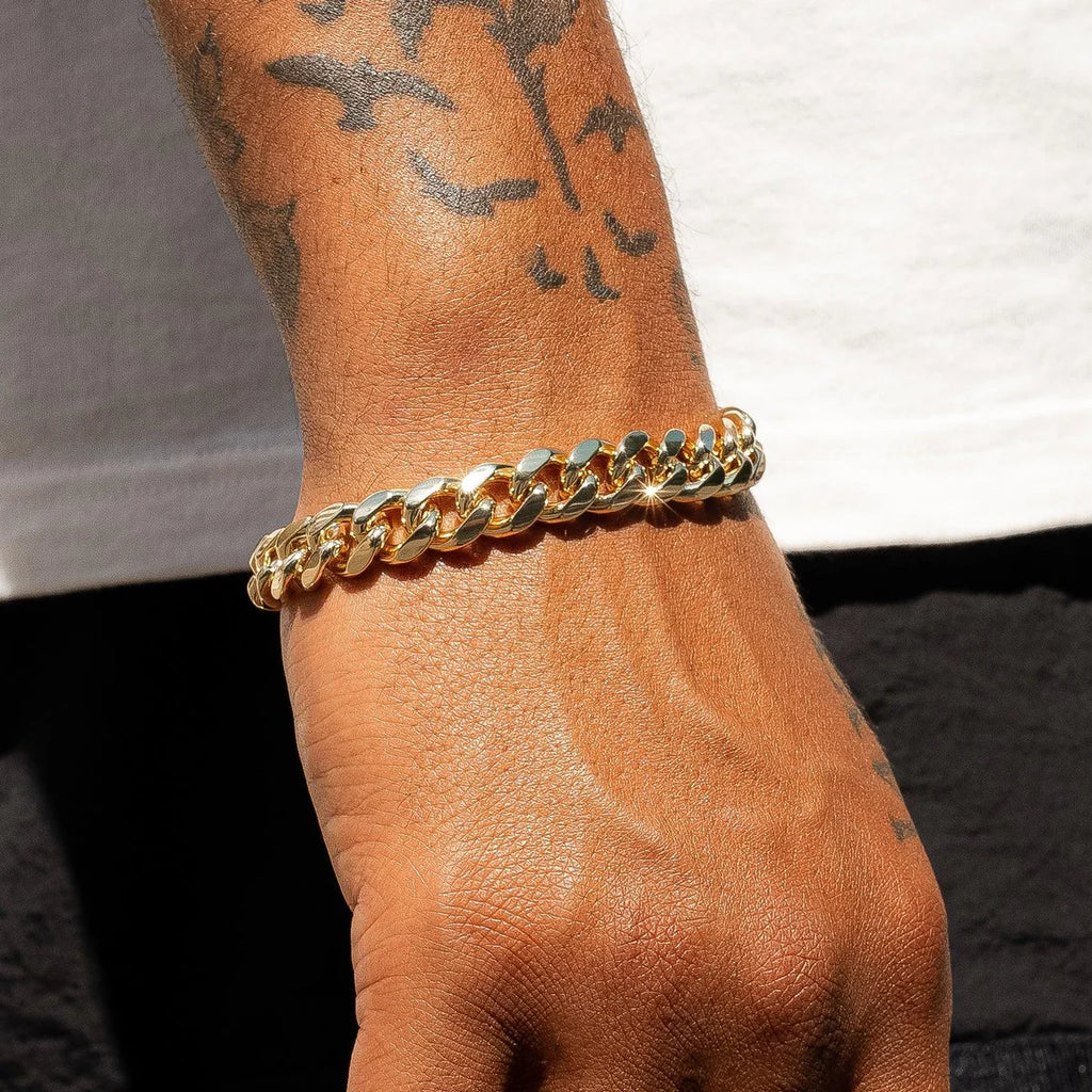 10MM CUBAN BRACELET - GOLD