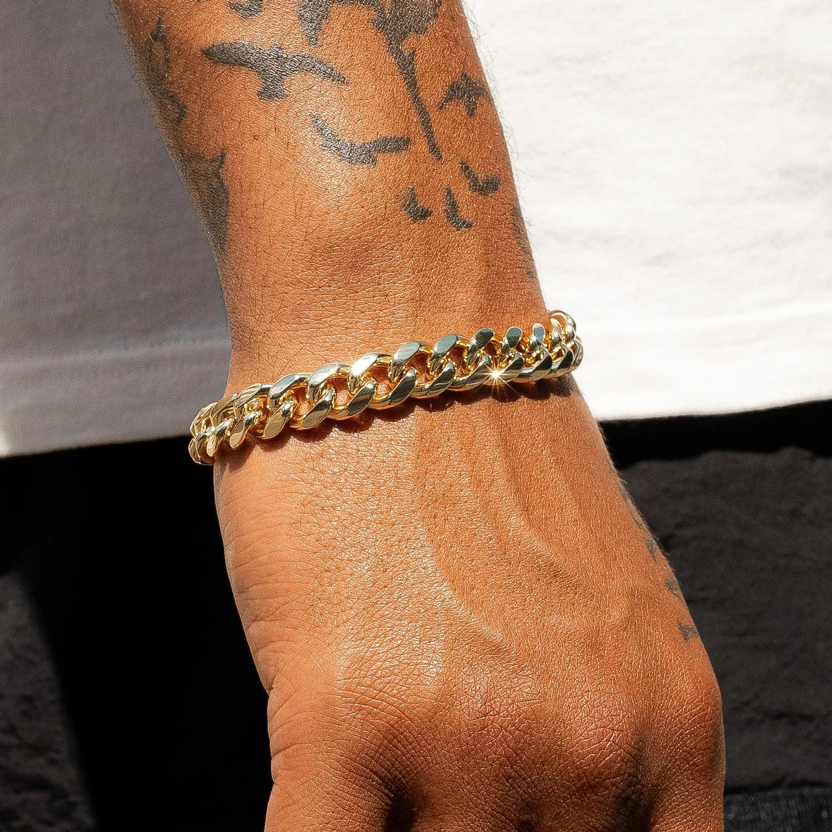 10MM CUBAN BRACELET - GOLD