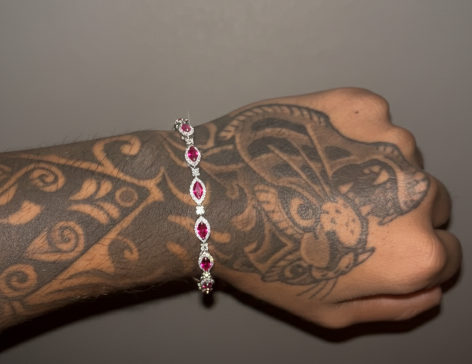 TEARDROP TENNIS BRACELET - RED