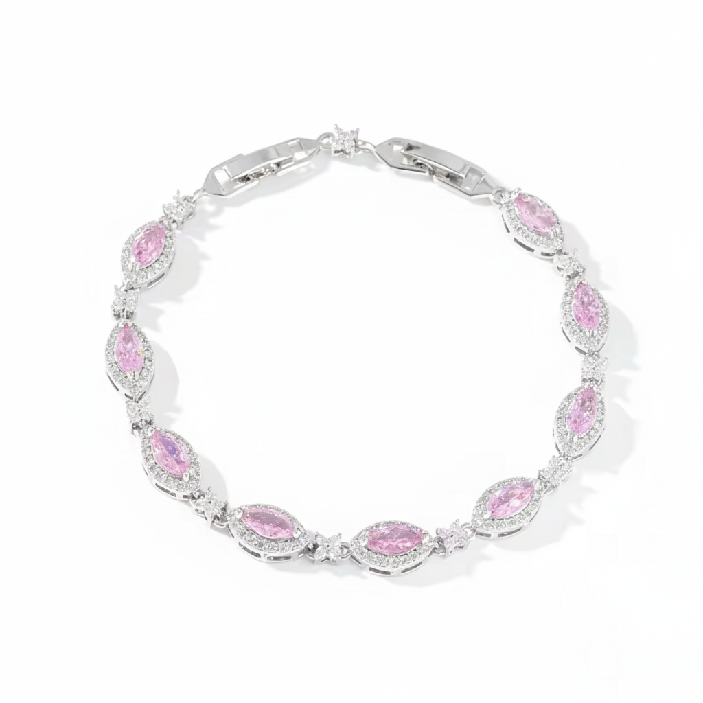 TEARDROP TENNIS BRACELET - PINK