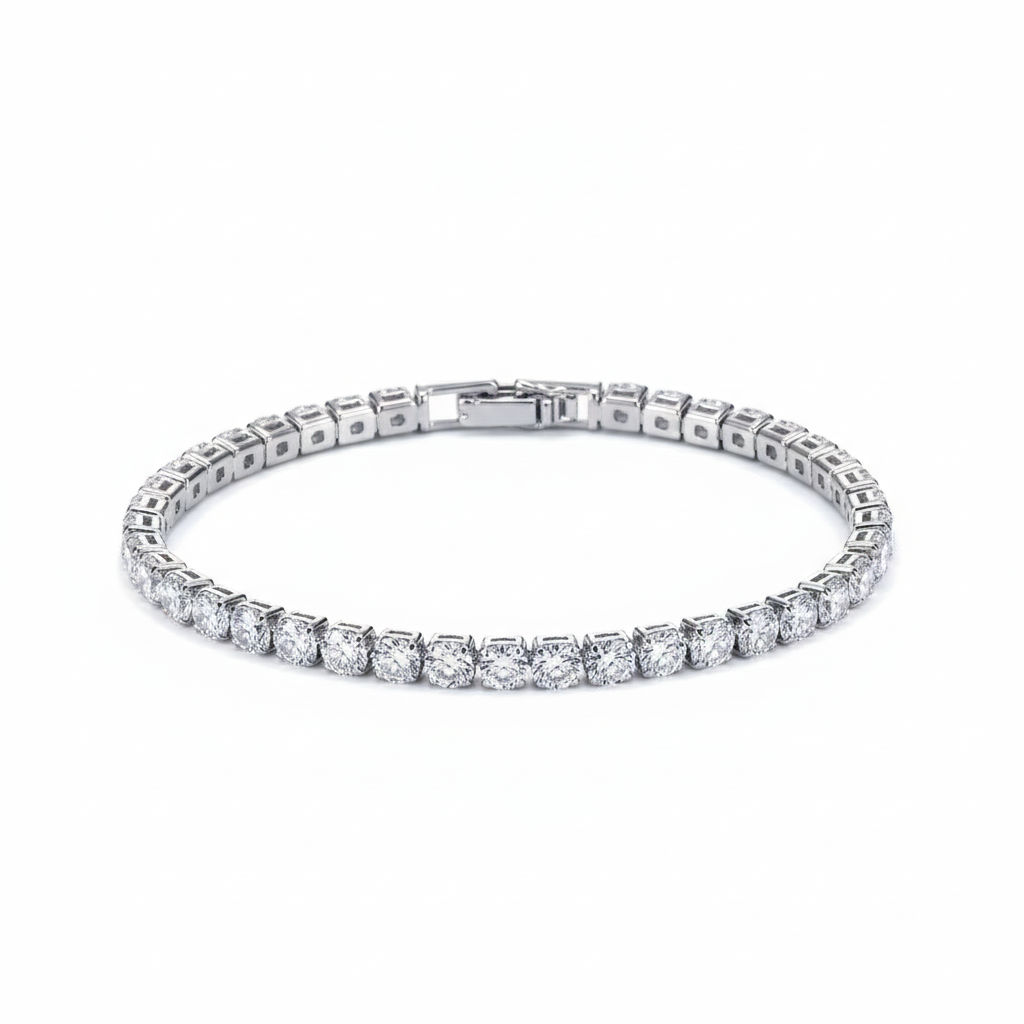 5MM TENNIS BRACELET - WHITE GOLD PLATED
