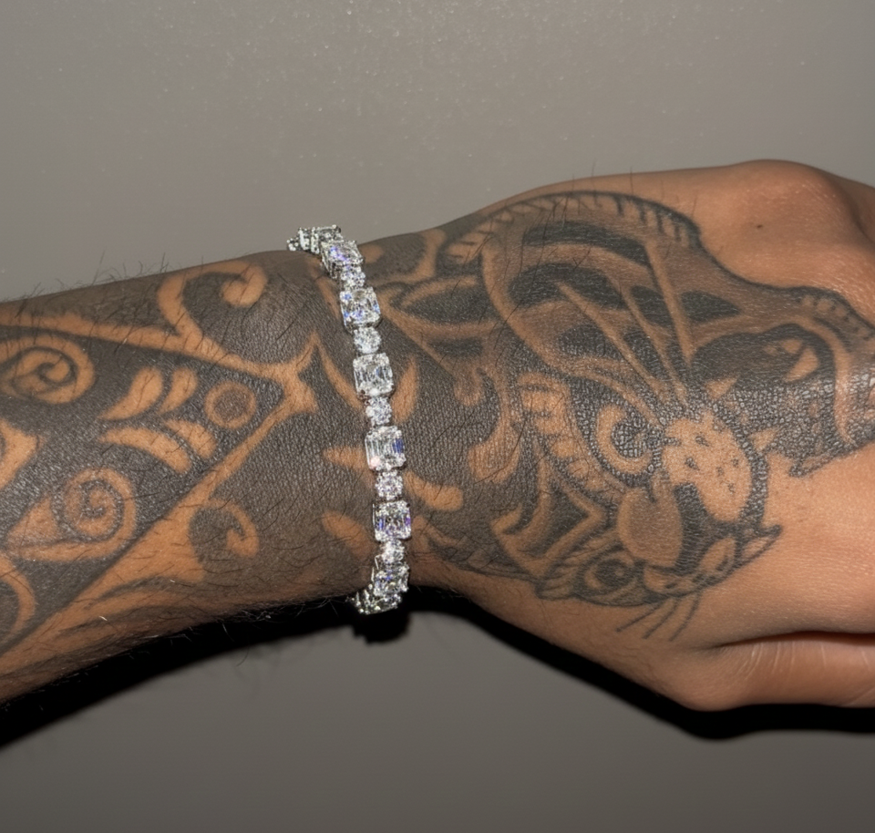 CUBE TENNIS BRACELET - WHITE GOLD