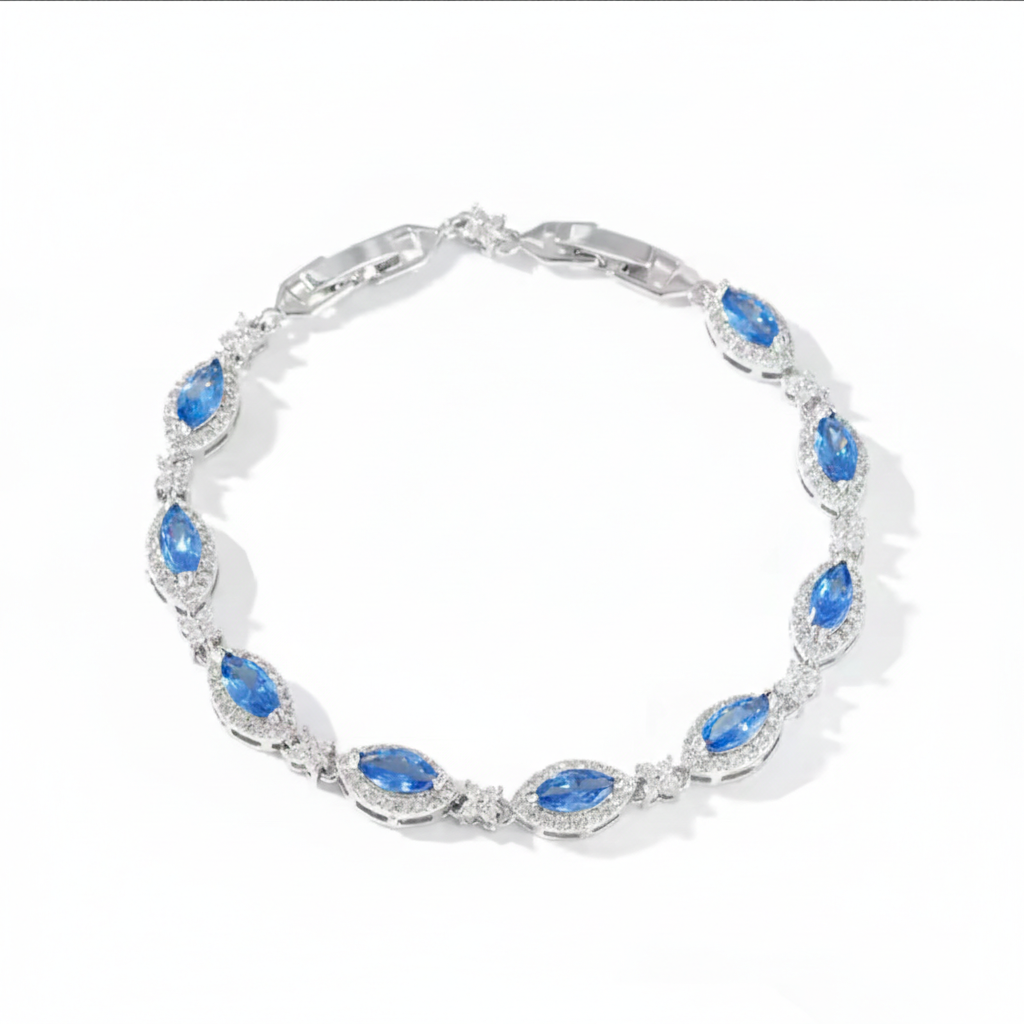 TEARDROP TENNIS BRACELET - NAVY BLUE