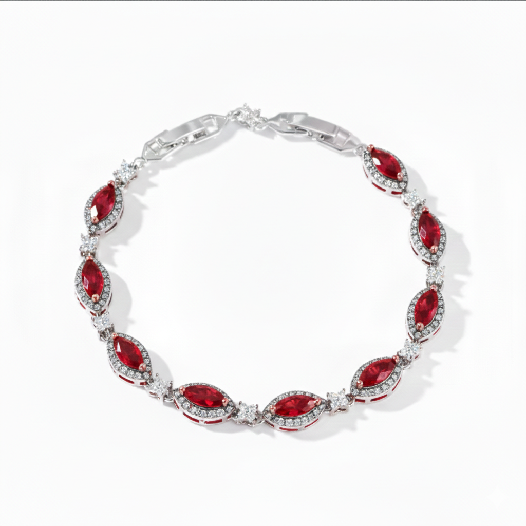 TEARDROP TENNIS BRACELET - RED