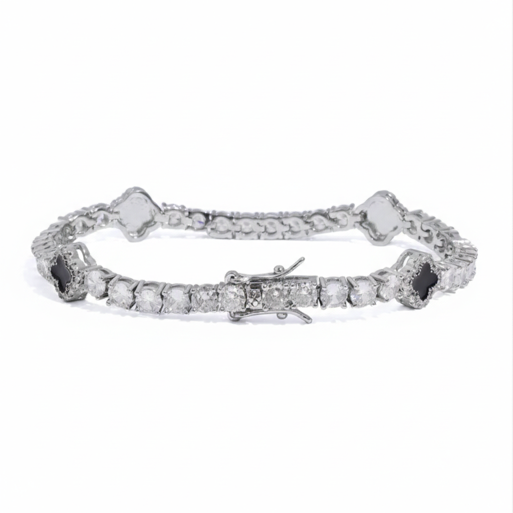 TENNIS LEAF BRACELET - BLACK