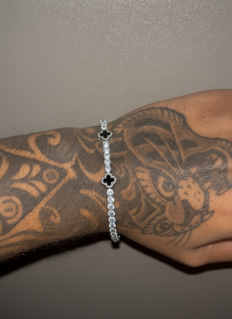 TENNIS LEAF BRACELET - BLACK