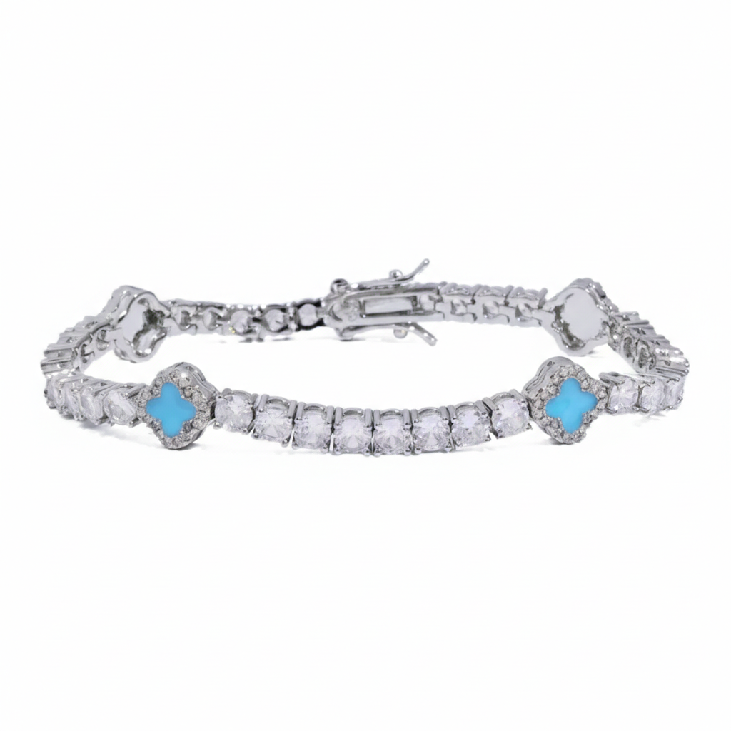 TENNIS LEAF BRACELET - SKY BLUE
