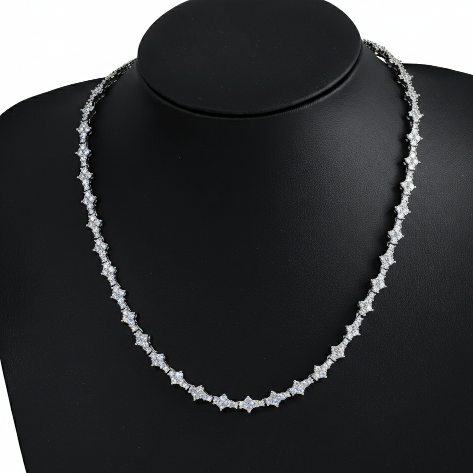 HONEYCOMB CHAIN - WHITE GOLD